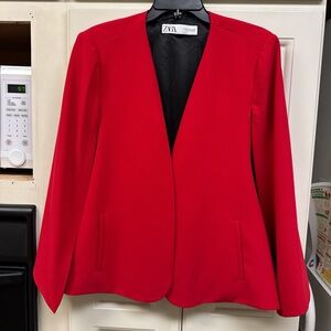 Zara Women's Red Cape Blazer Jacket